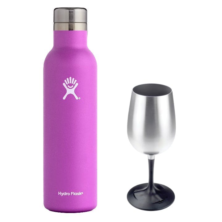 HydroFlask and wine glass