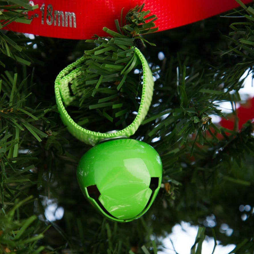 Green bear bell used as a tree decoration