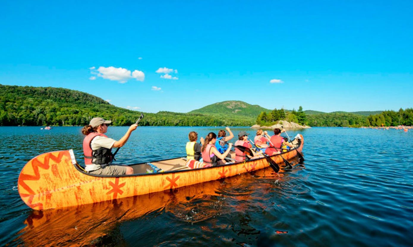 Canoeing in Mont-Orford park in Quebec