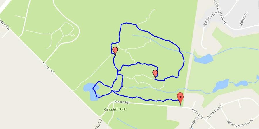 Kerncliff Park - run route map