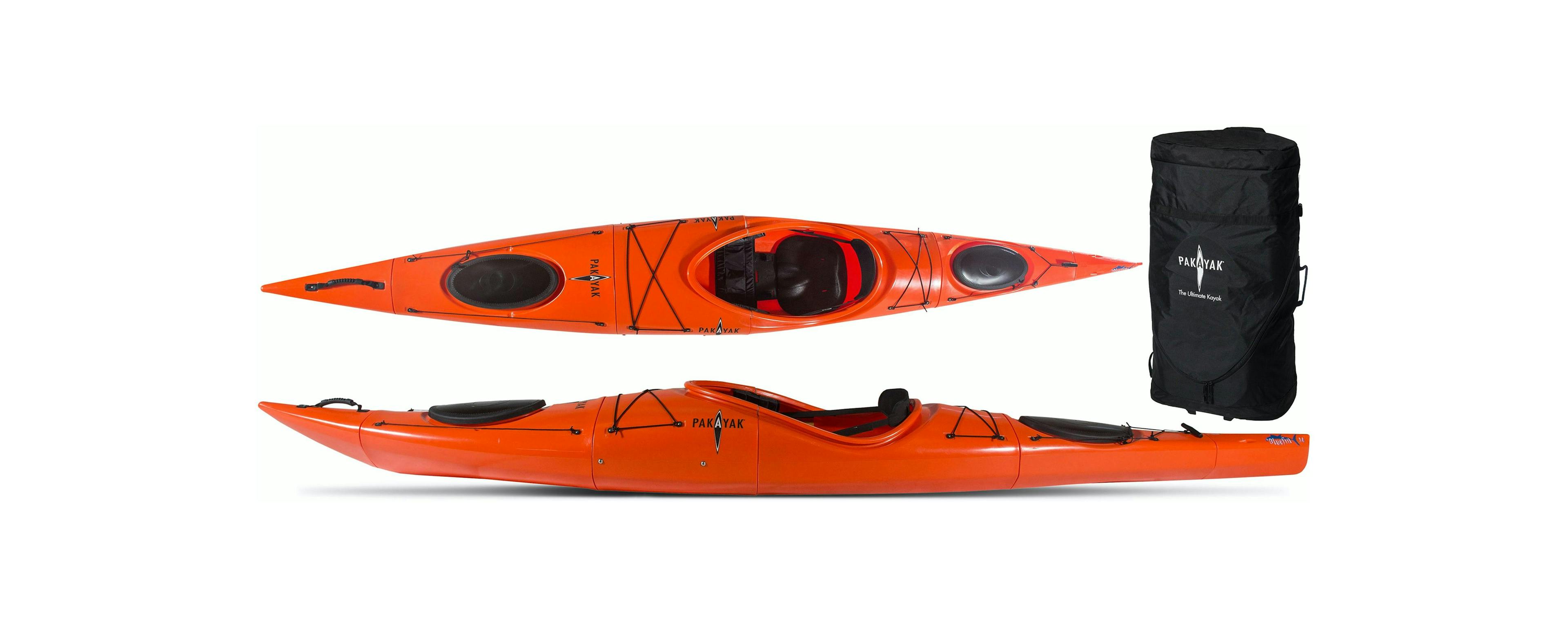 Orange packable kayak